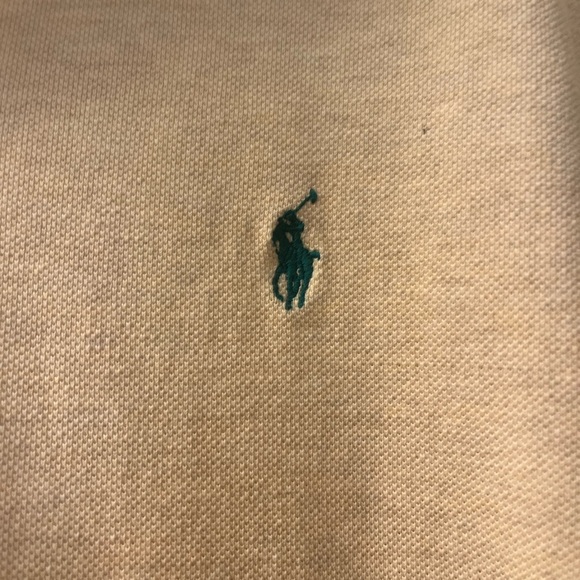 Men’s Ralph Lauren polo Shirt, Beige top, hunter green polo guy, size xlg - Picture 3 of 5